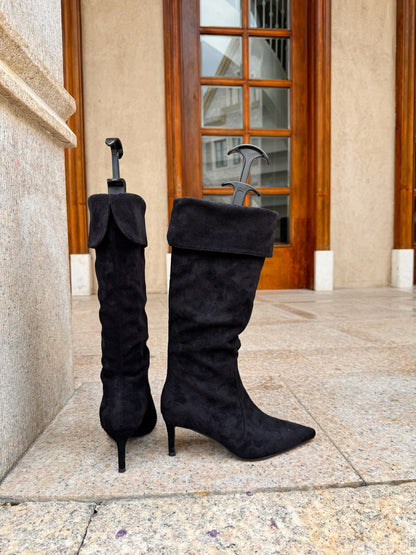 2-way Suede Knee-High Boots ST1965