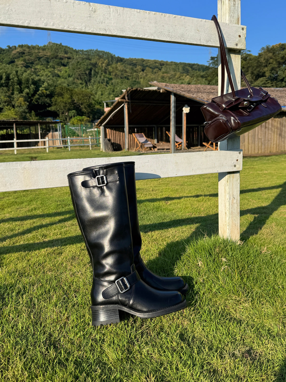 Double Buckle Rider Knee High Boots SW1815