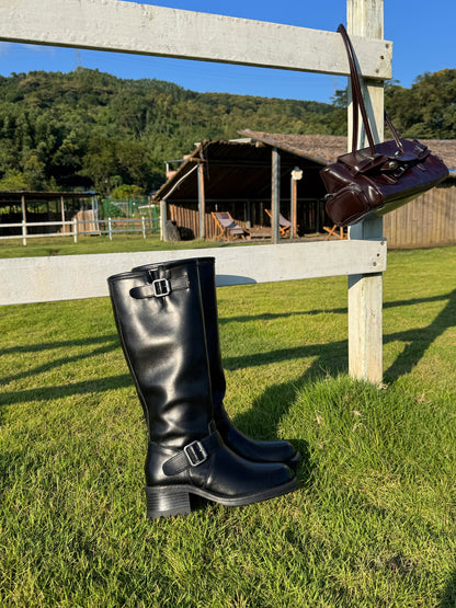 Double Buckle Rider Knee High Boots SW1815