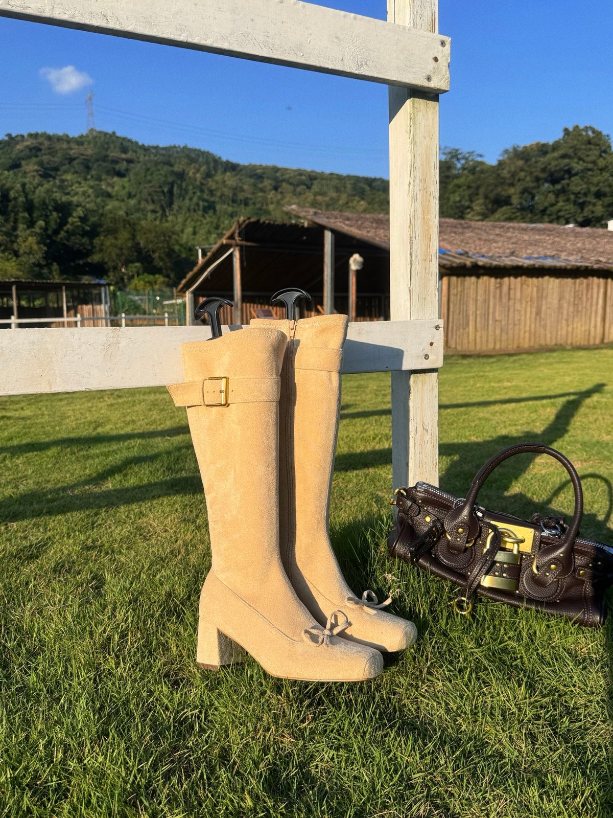 Vintage Bow Buckle Knee-High Boots ST1911