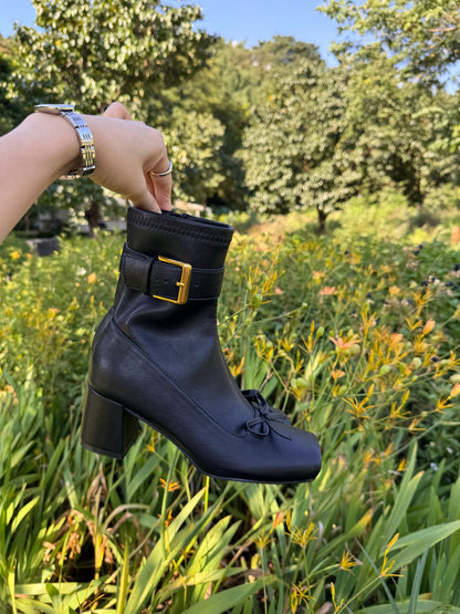 Vintage Ballet Bow Ankle Boots ST1966