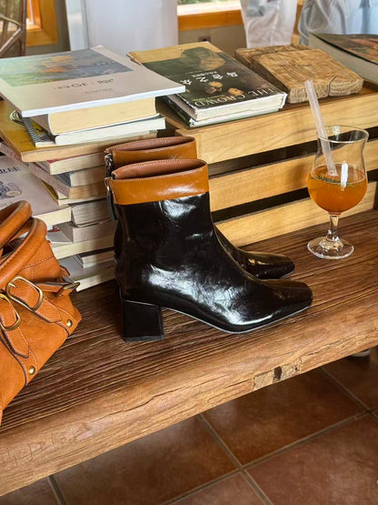 Noir Cocoa Contrast Boots ST979