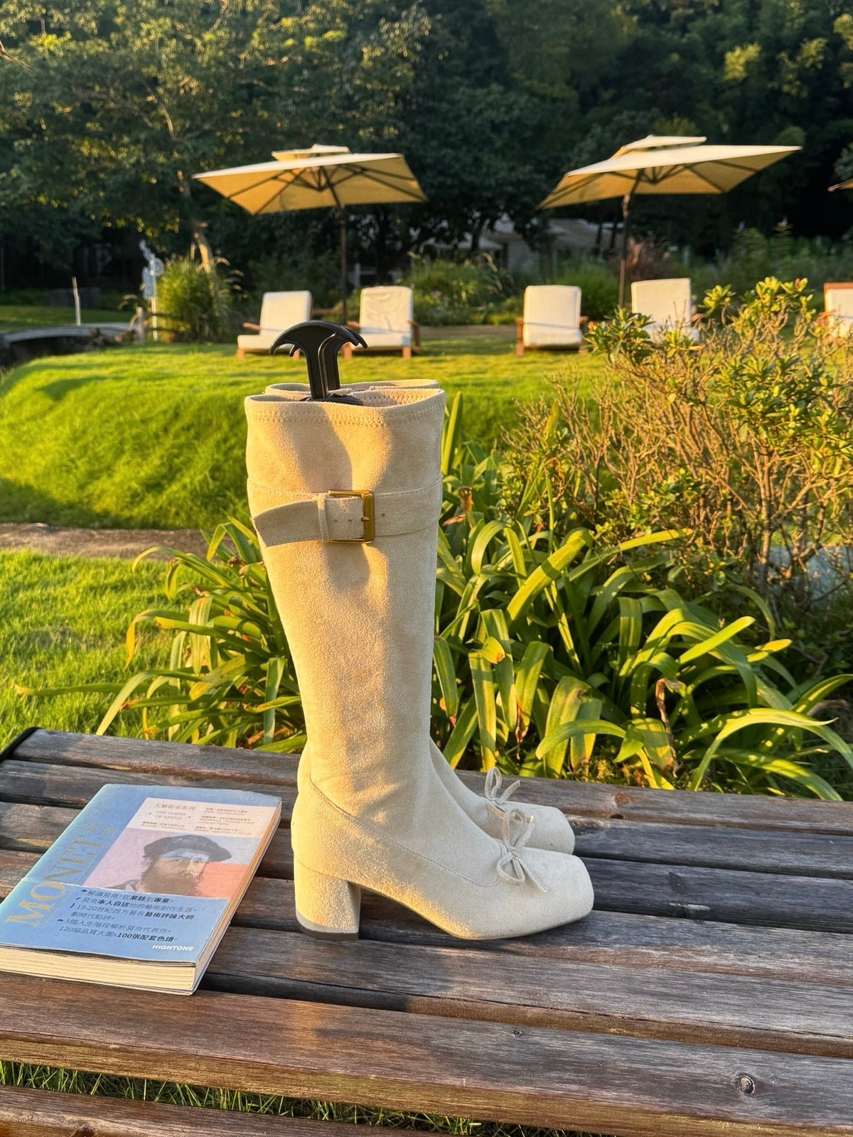 Vintage Bow Buckle Knee-High Boots ST1911