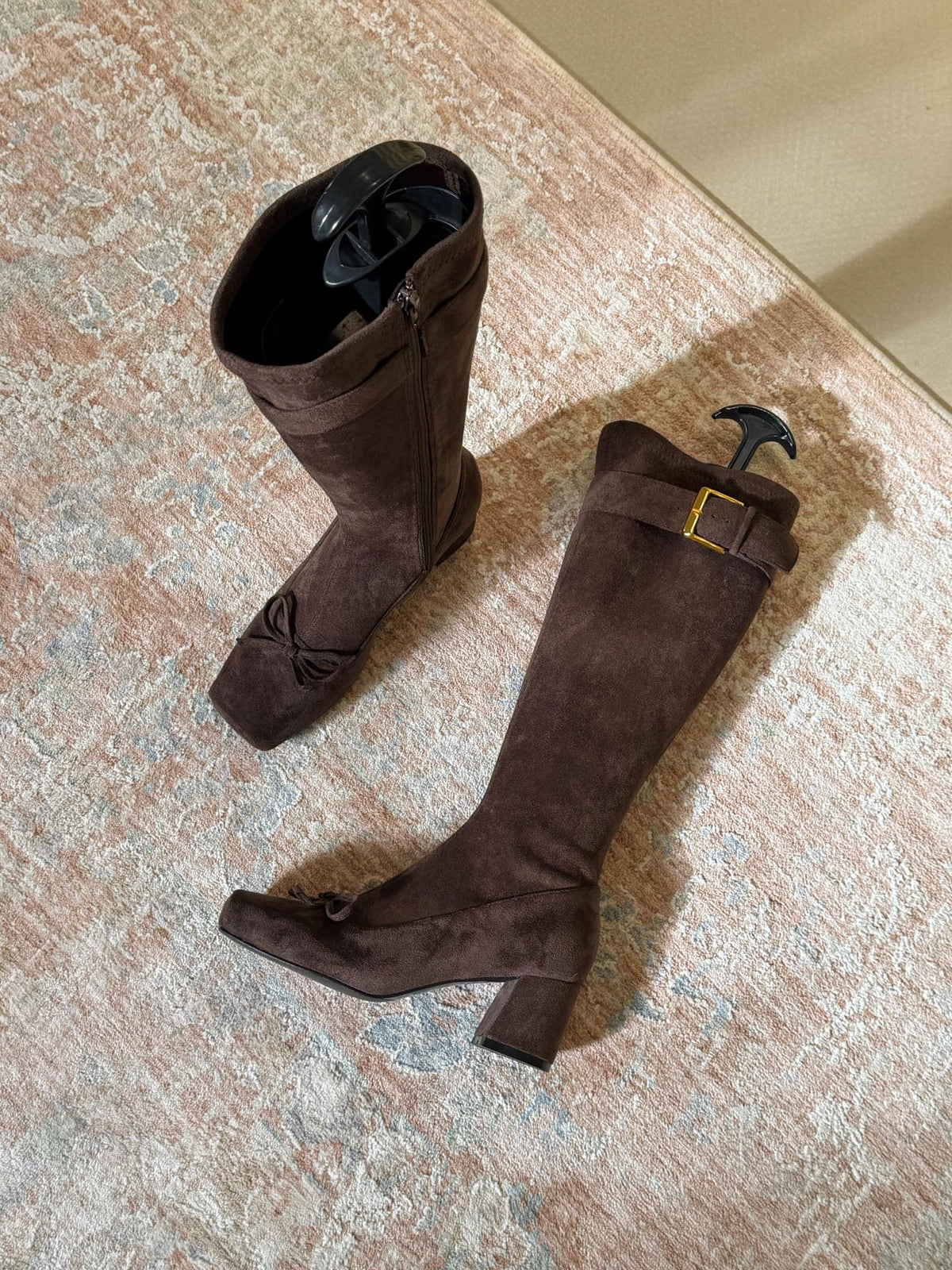 Vintage Bow Buckle Knee-High Boots ST1911