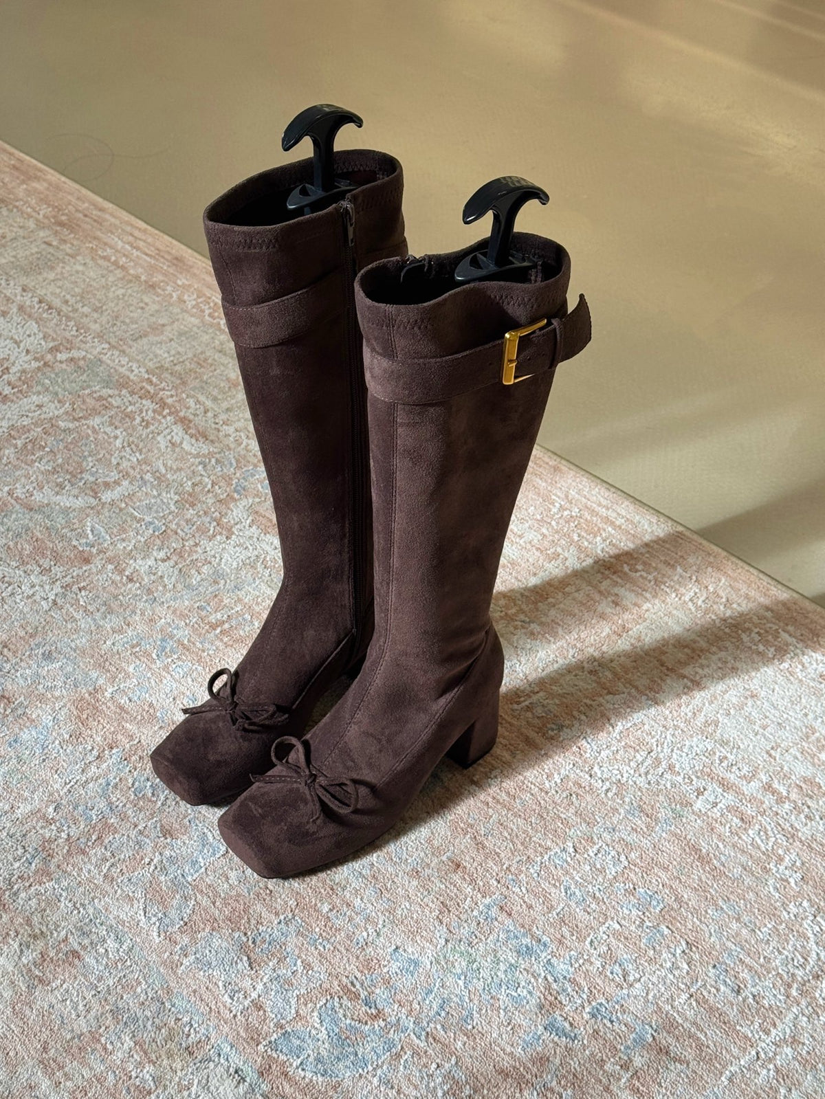 Vintage Bow Buckle Knee-High Boots ST1911