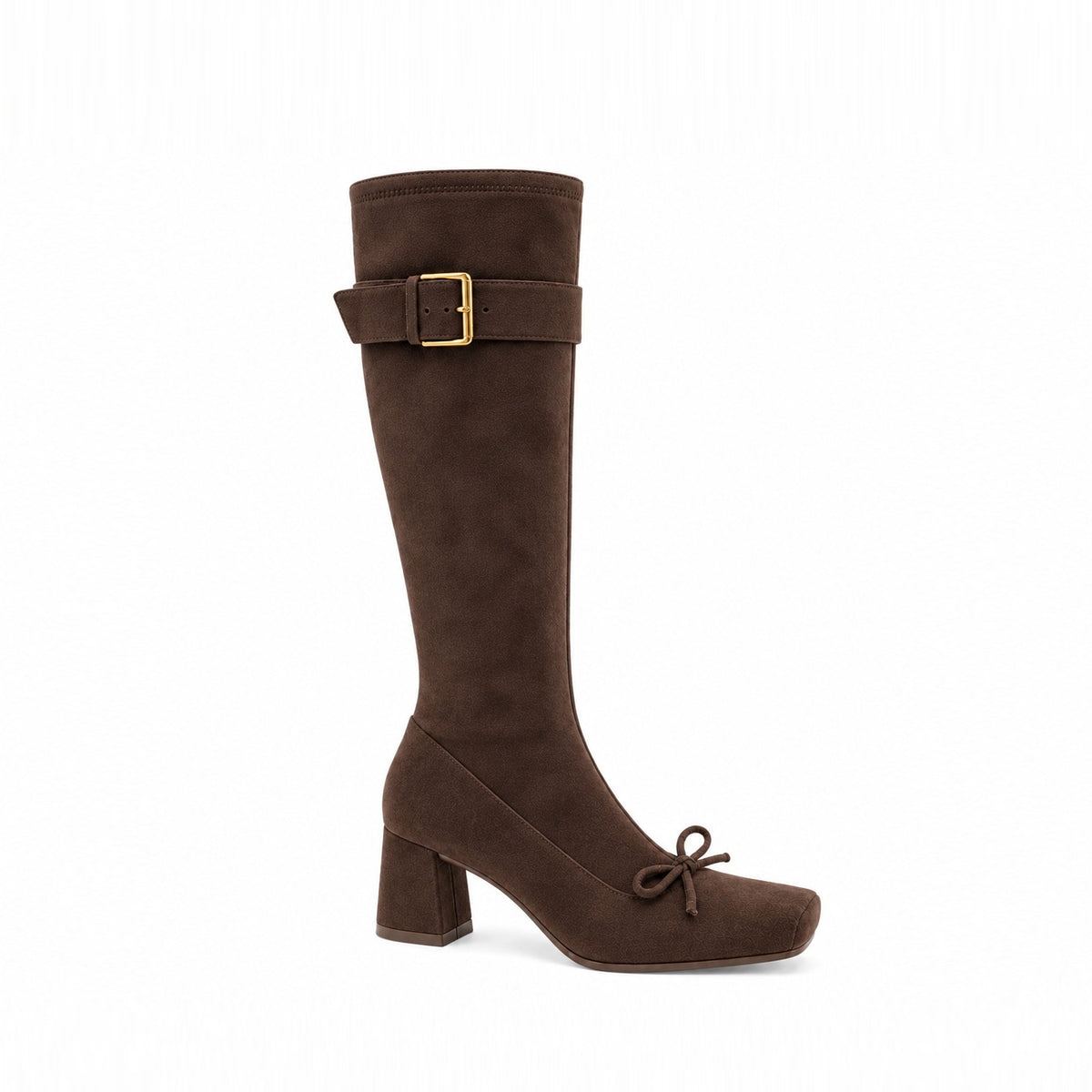 Vintage Bow Buckle Knee-High Boots ST1911
