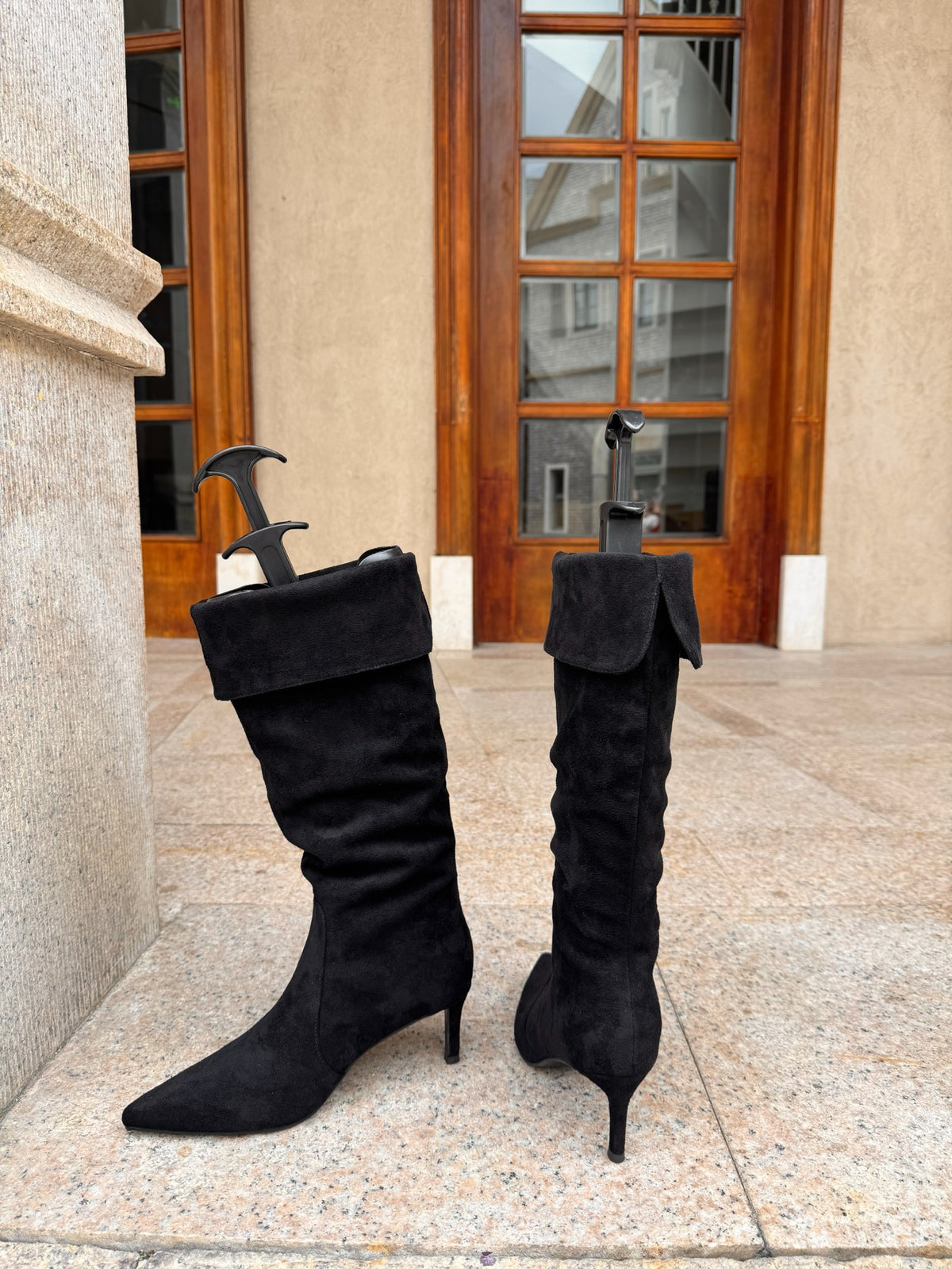 2-way Suede Knee-High Boots ST1965