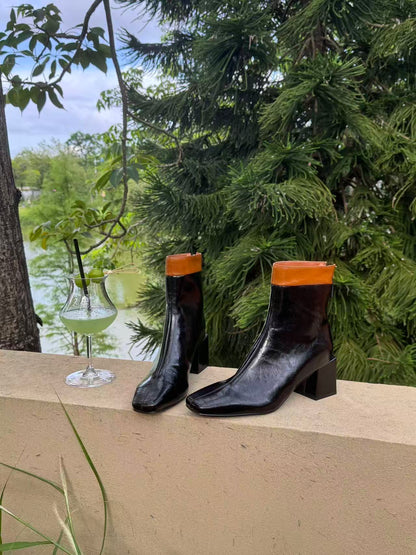 Noir Cocoa Contrast Boots ST979