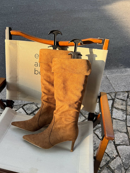 2-way Suede Knee-High Boots ST1965