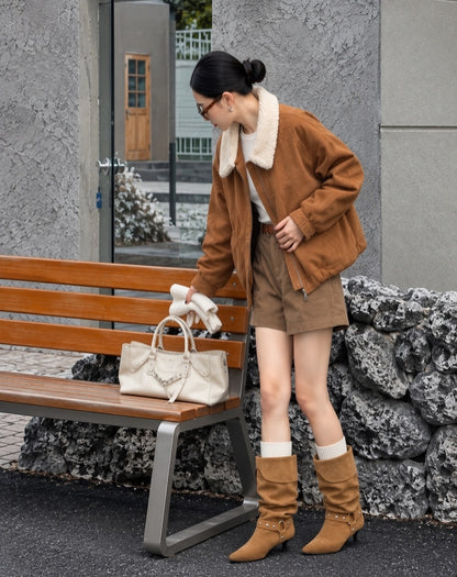 Vintage Studded Slouch Boots SF6608