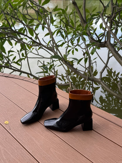 Noir Cocoa Contrast Boots ST979