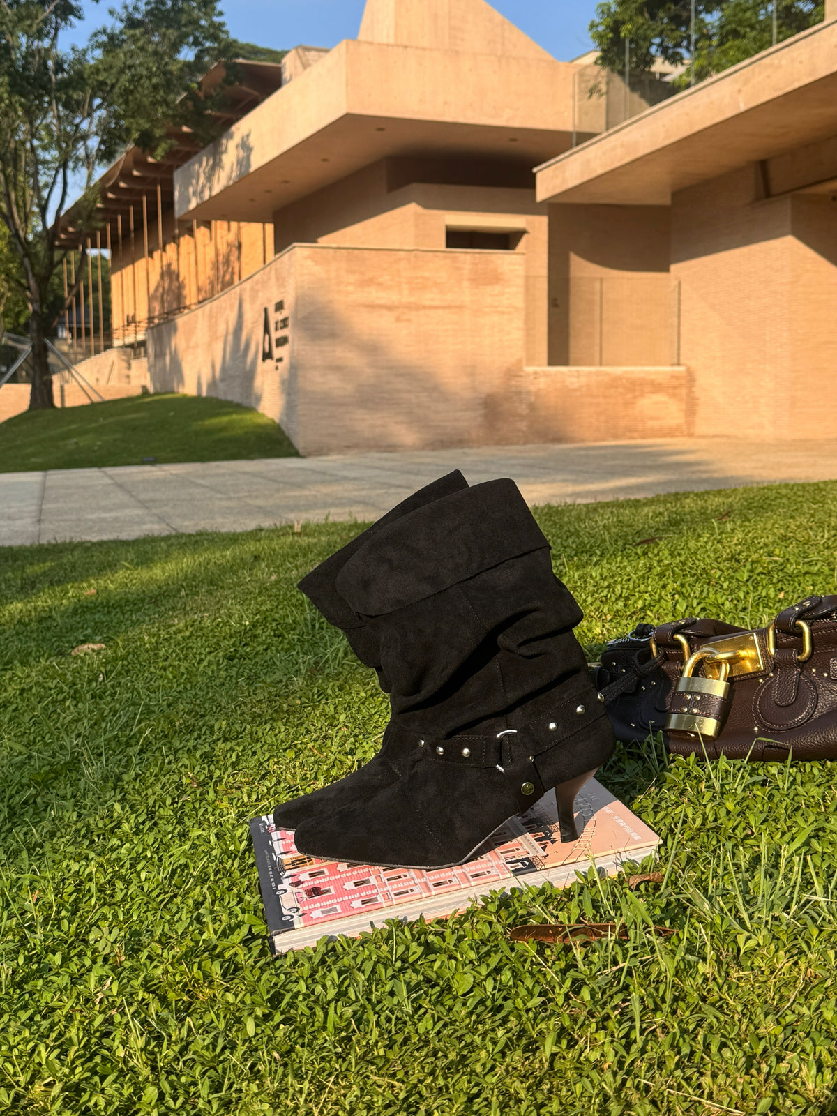 Vintage Studded Slouch Boots SF6608