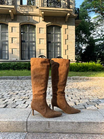 2-way Suede Knee-High Boots ST1965