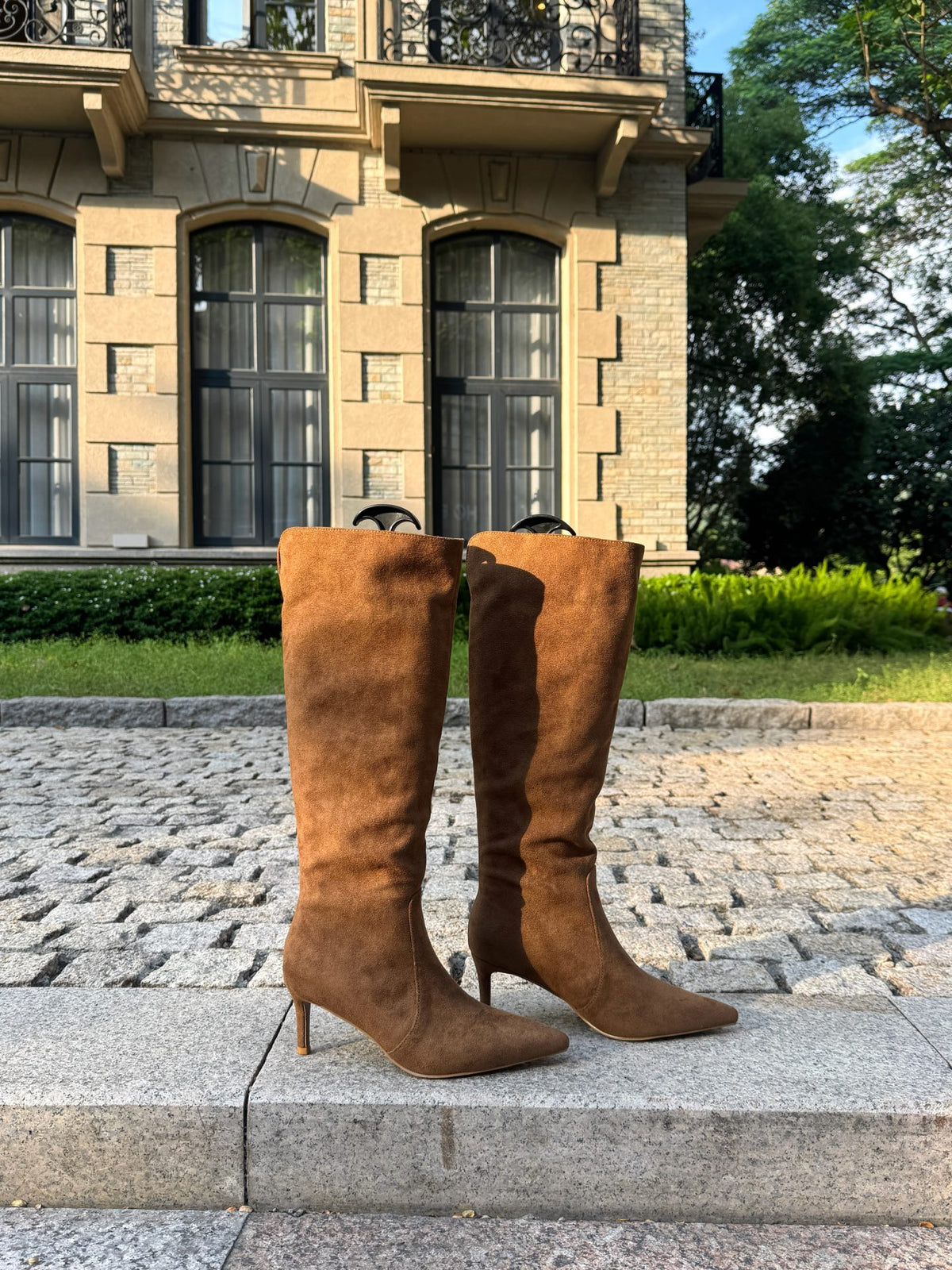 2-way Suede Knee-High Boots ST1965