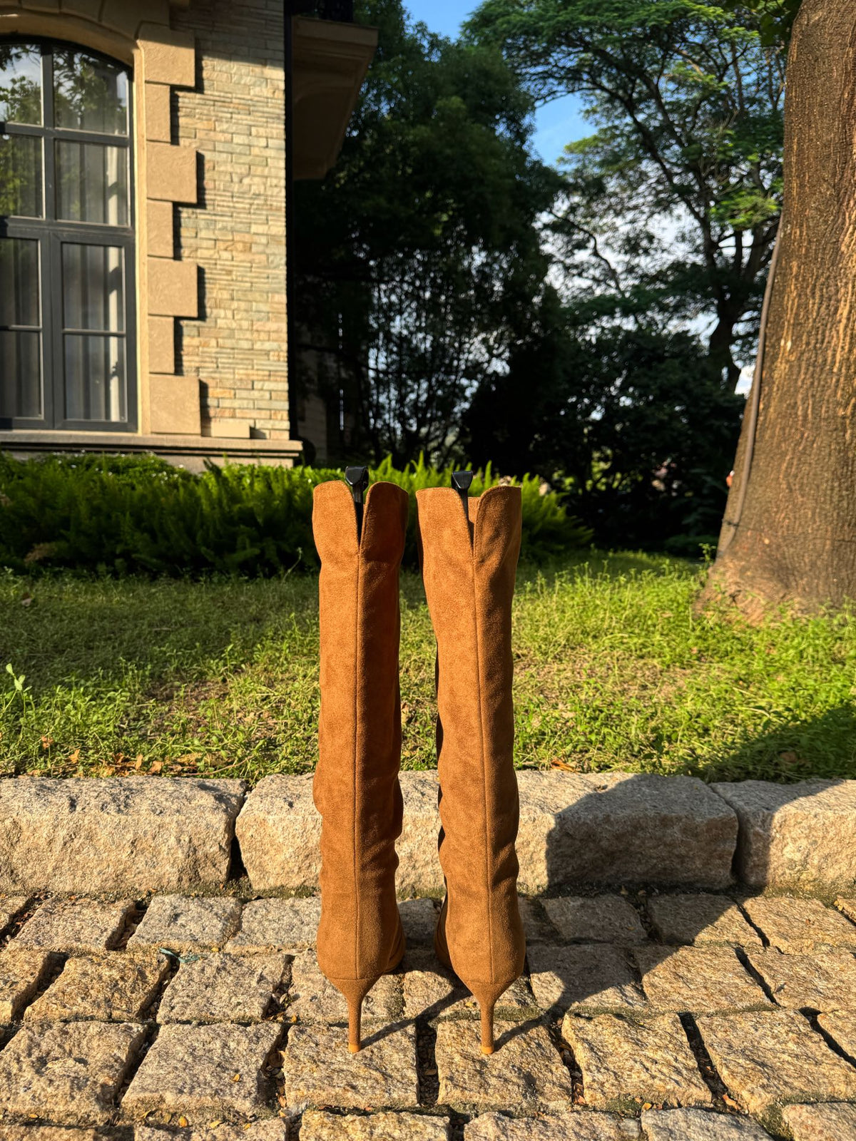 2-way Suede Knee-High Boots ST1965