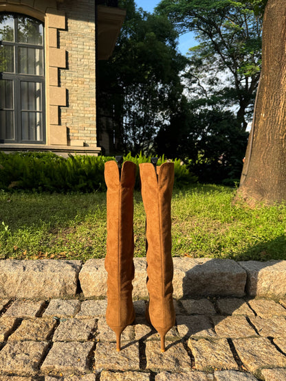 2-way Suede Knee-High Boots ST1965