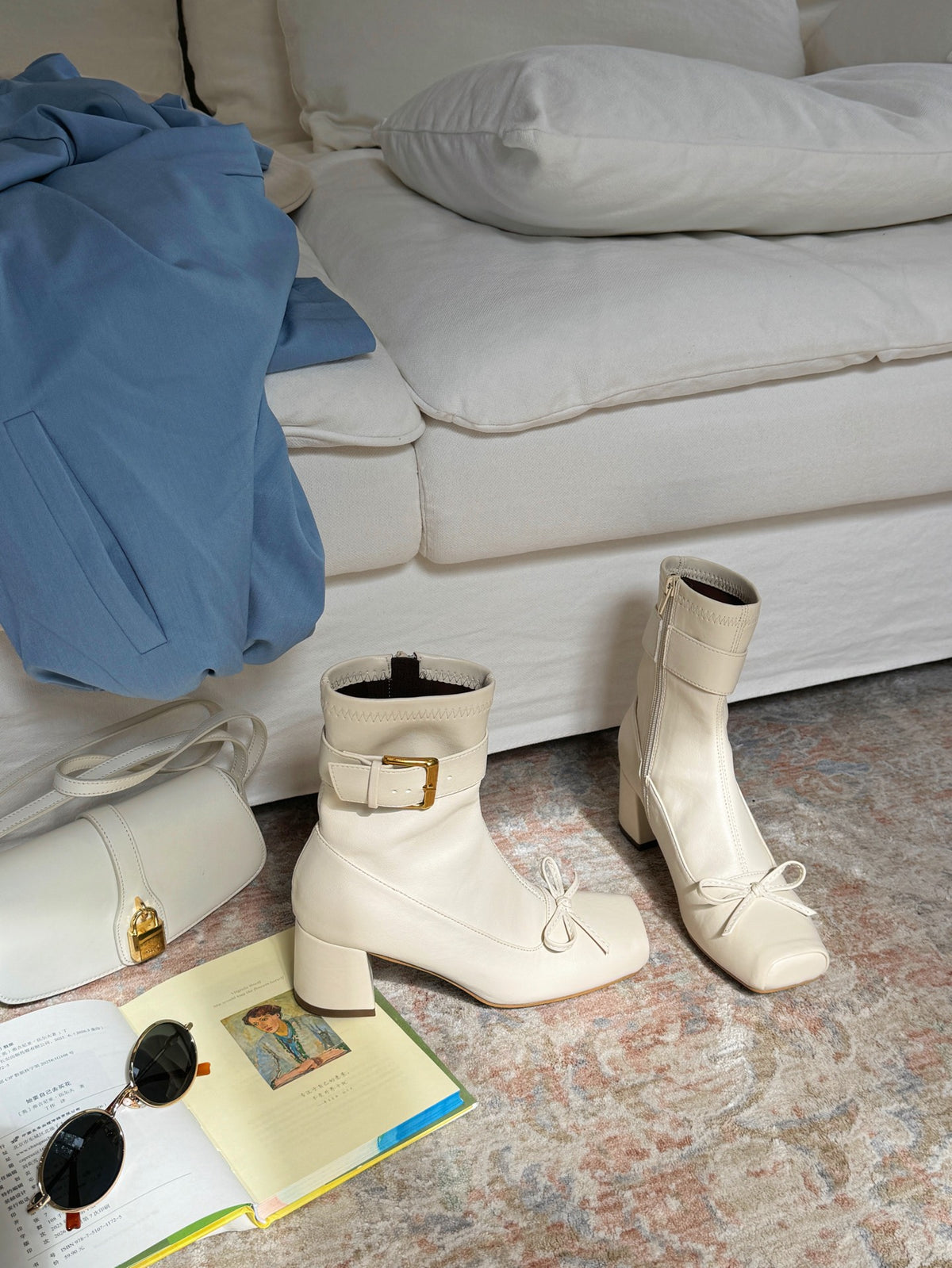 Vintage Ballet Bow Ankle Boots ST1966