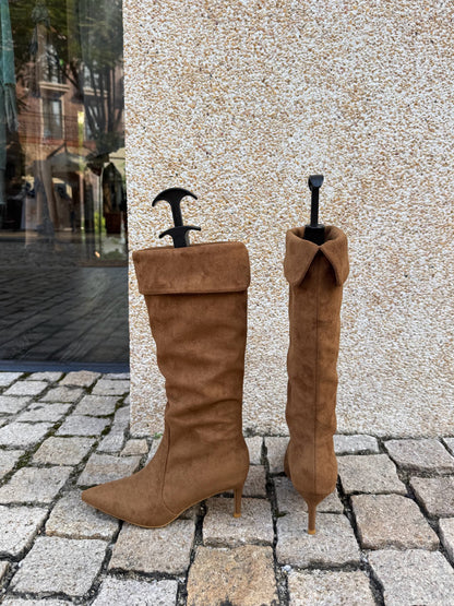 2-way Suede Knee-High Boots ST1965