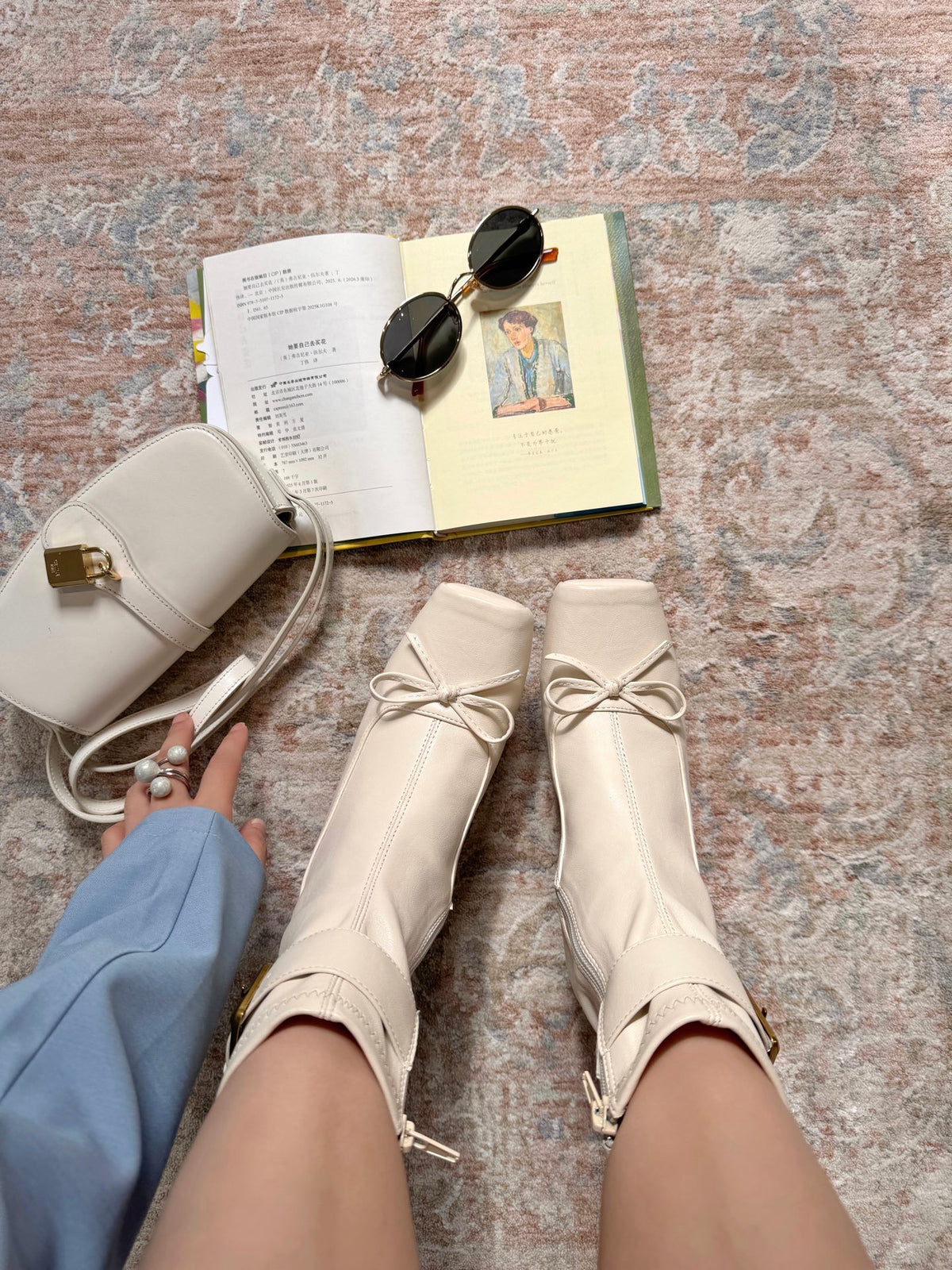 Vintage Ballet Bow Ankle Boots ST1966