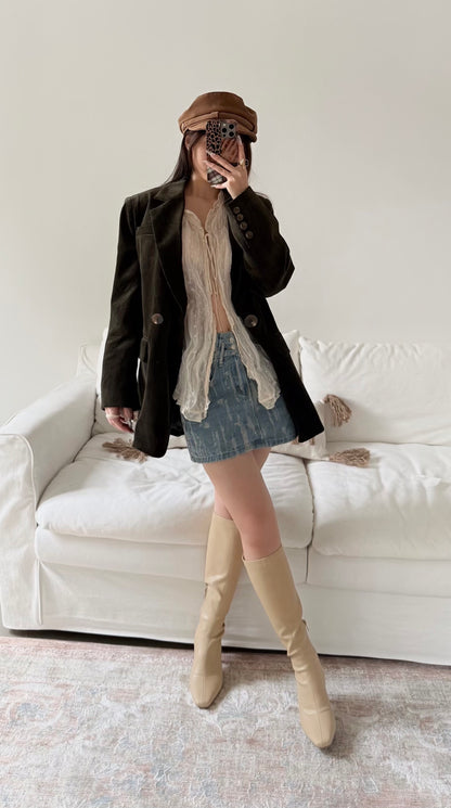Urban Side Zipper Knee High Boots