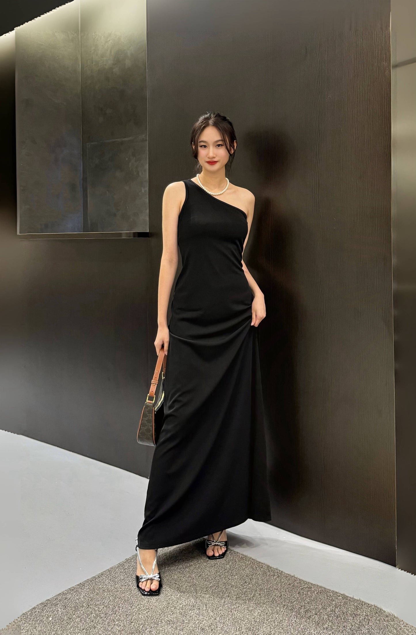 Black One Shoulder Dress W578644