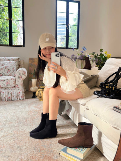 Suede Low Heel Ankle Boots SW1817