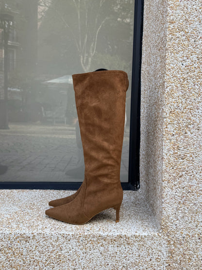 2-way Suede Knee-High Boots ST1965