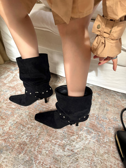 Vintage Studded Slouch Boots SF6608