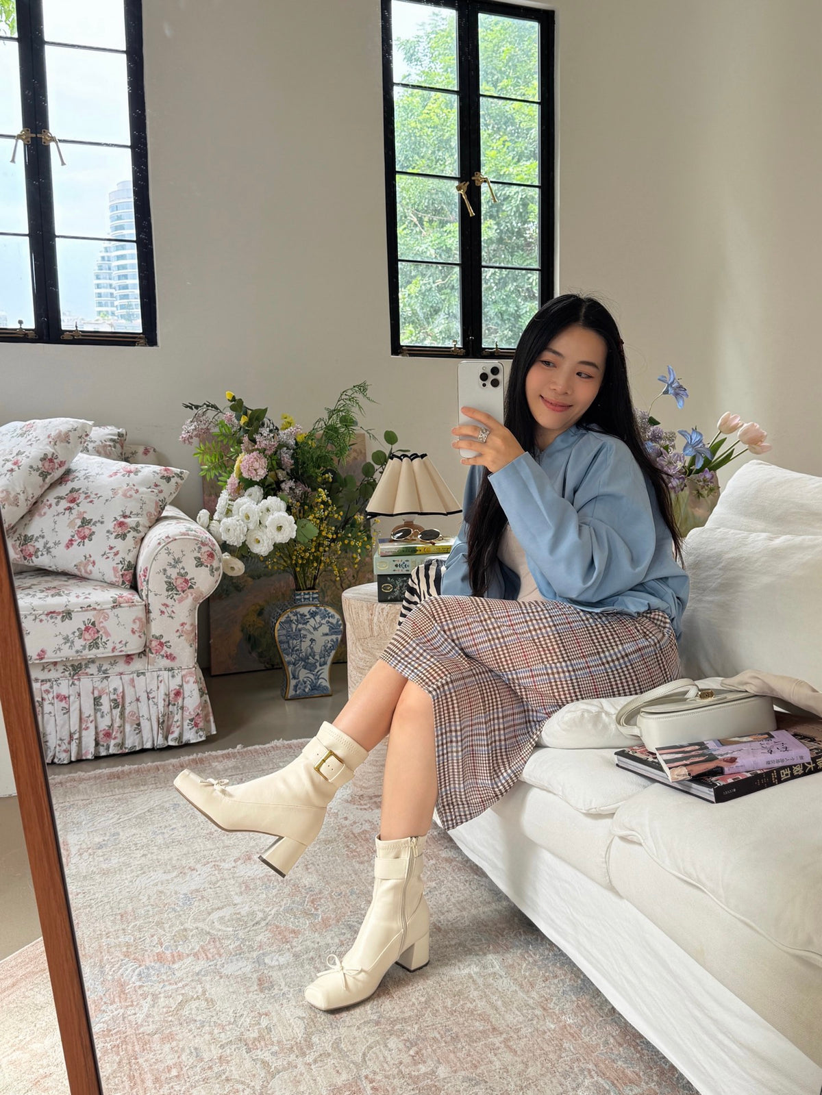 Vintage Ballet Bow Ankle Boots ST1966