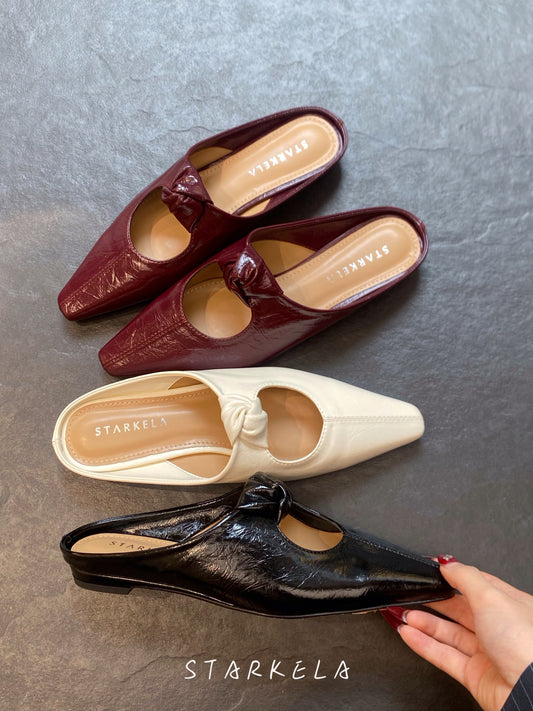 Twisted Pointed Flat Mules SW6659