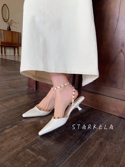 Ankle Strap Studded Heels ST8-260