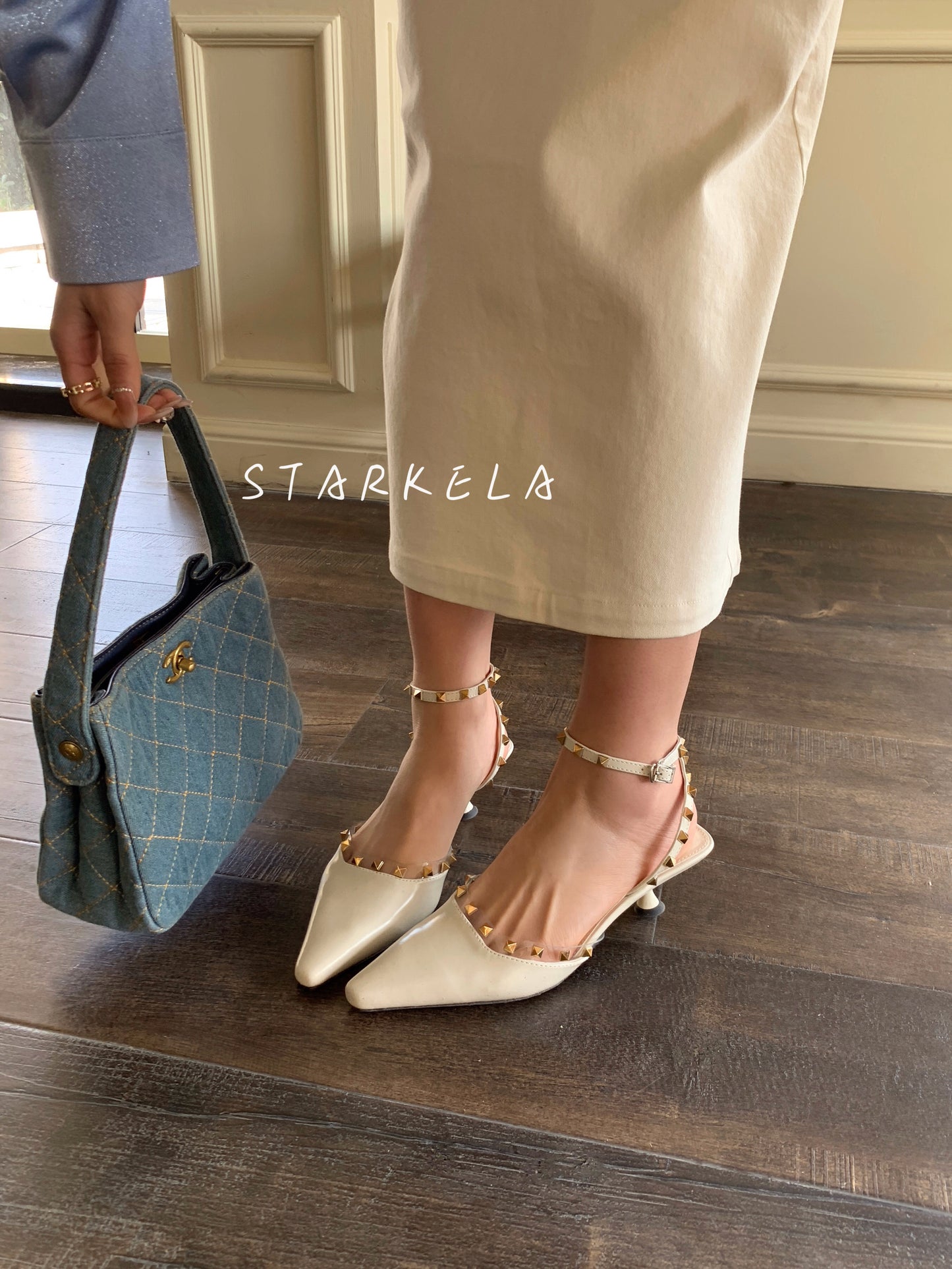 Ankle Strap Studded Heels ST8-260
