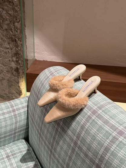 Starkela Fluffy Mid Heels