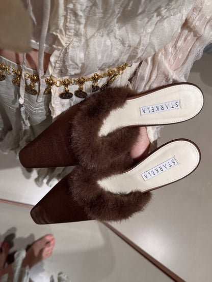 Starkela Fluffy Mid Heels
