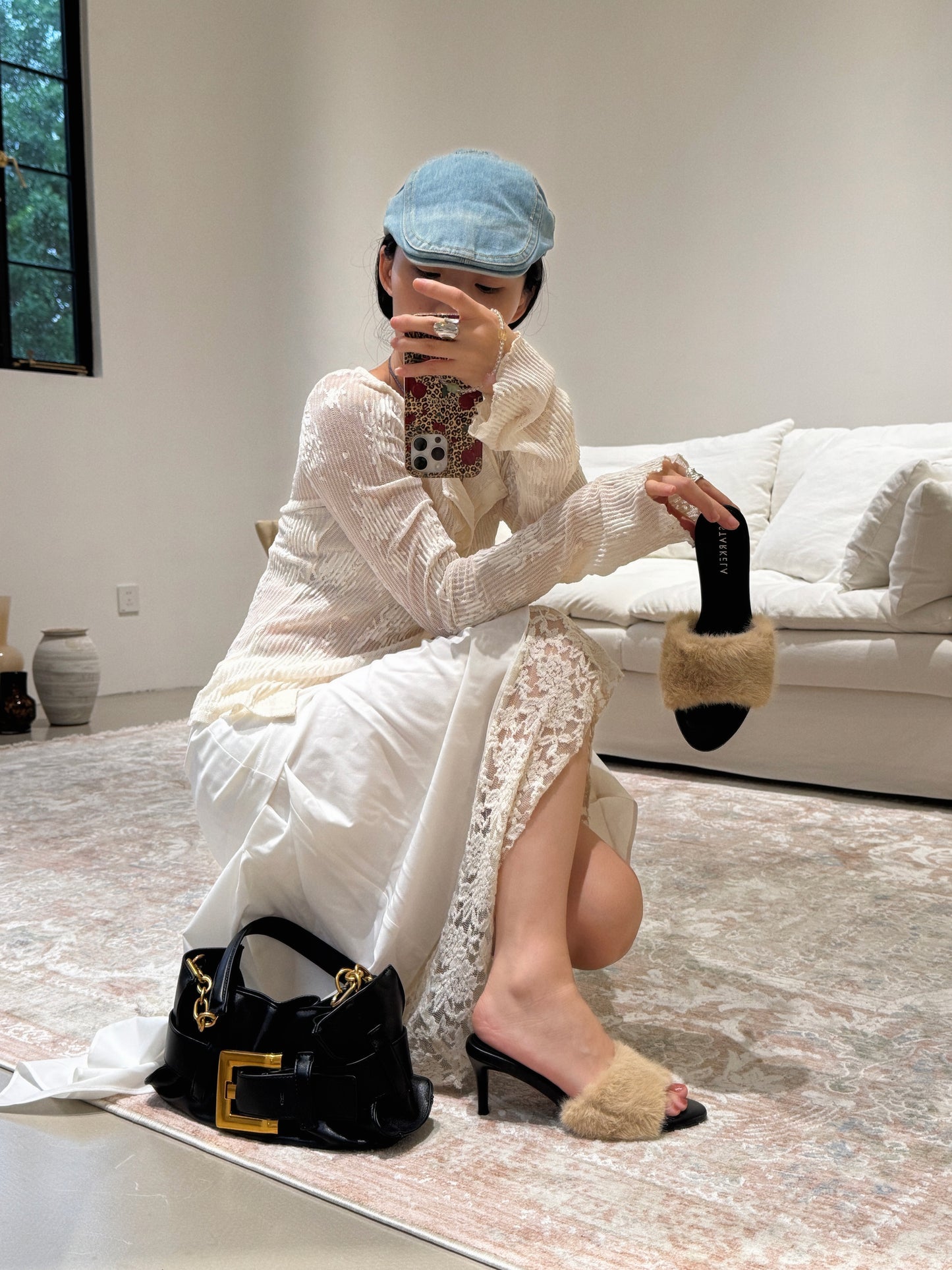 Autumn Fur Sandals Heels