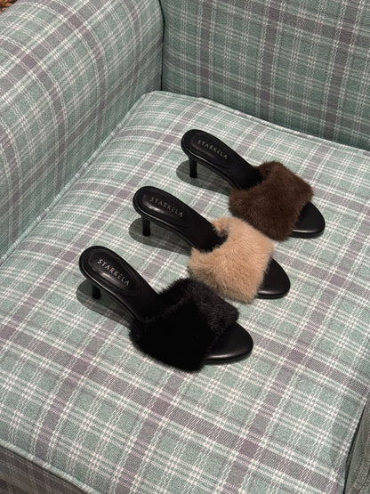 Autumn Fur Sandals Heels