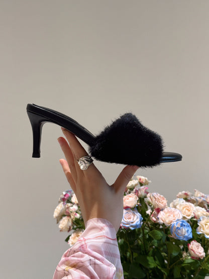 Autumn Fur Sandals Heels
