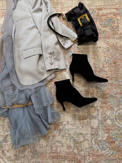 Fenla 25 Suede Pointy Ankle Boots