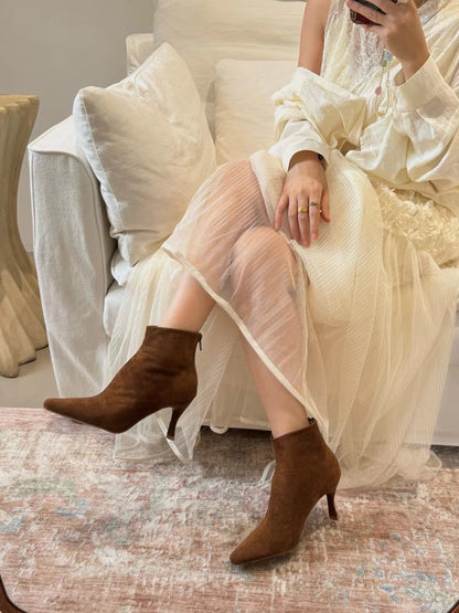 Fenla 25 Suede Pointy Ankle Boots