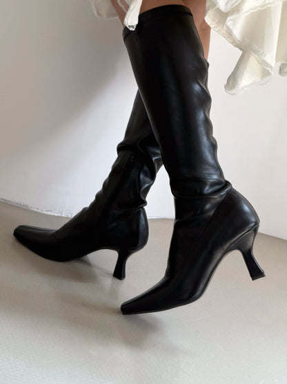 Urban Side Zipper Knee High Boots