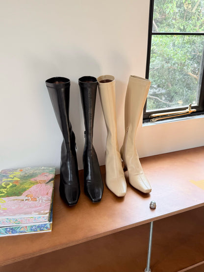 Urban Side Zipper Knee High Boots