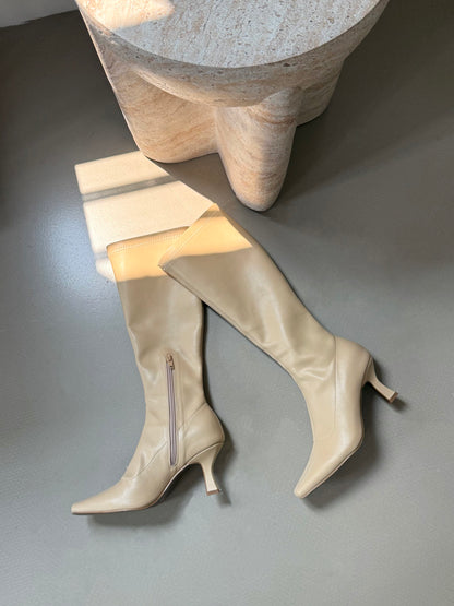 Urban Side Zipper Knee High Boots