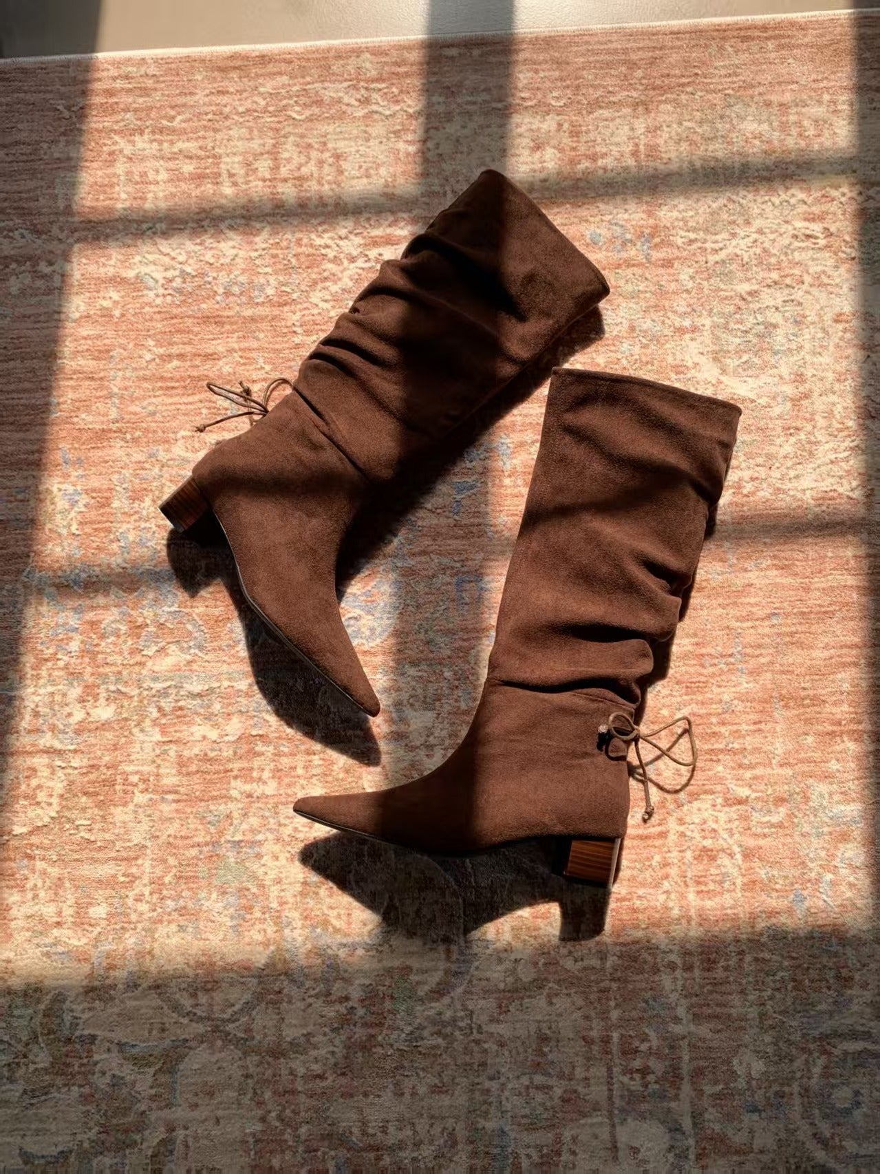 Starkela Bohemian Ruched Mid-Calf Boots