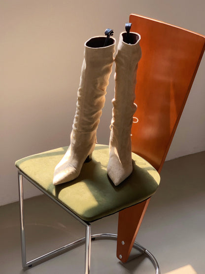 Starkela Bohemian Ruched Mid-Calf Boots