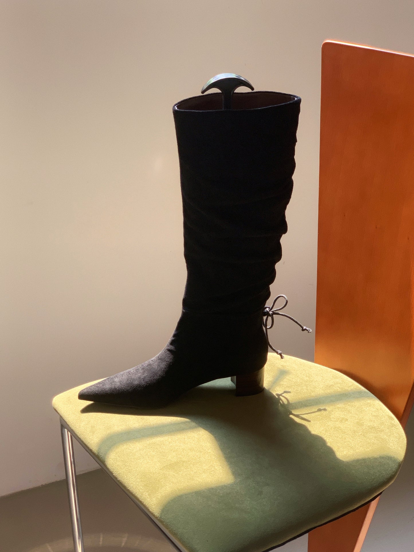 Starkela Bohemian Ruched Mid-Calf Boots