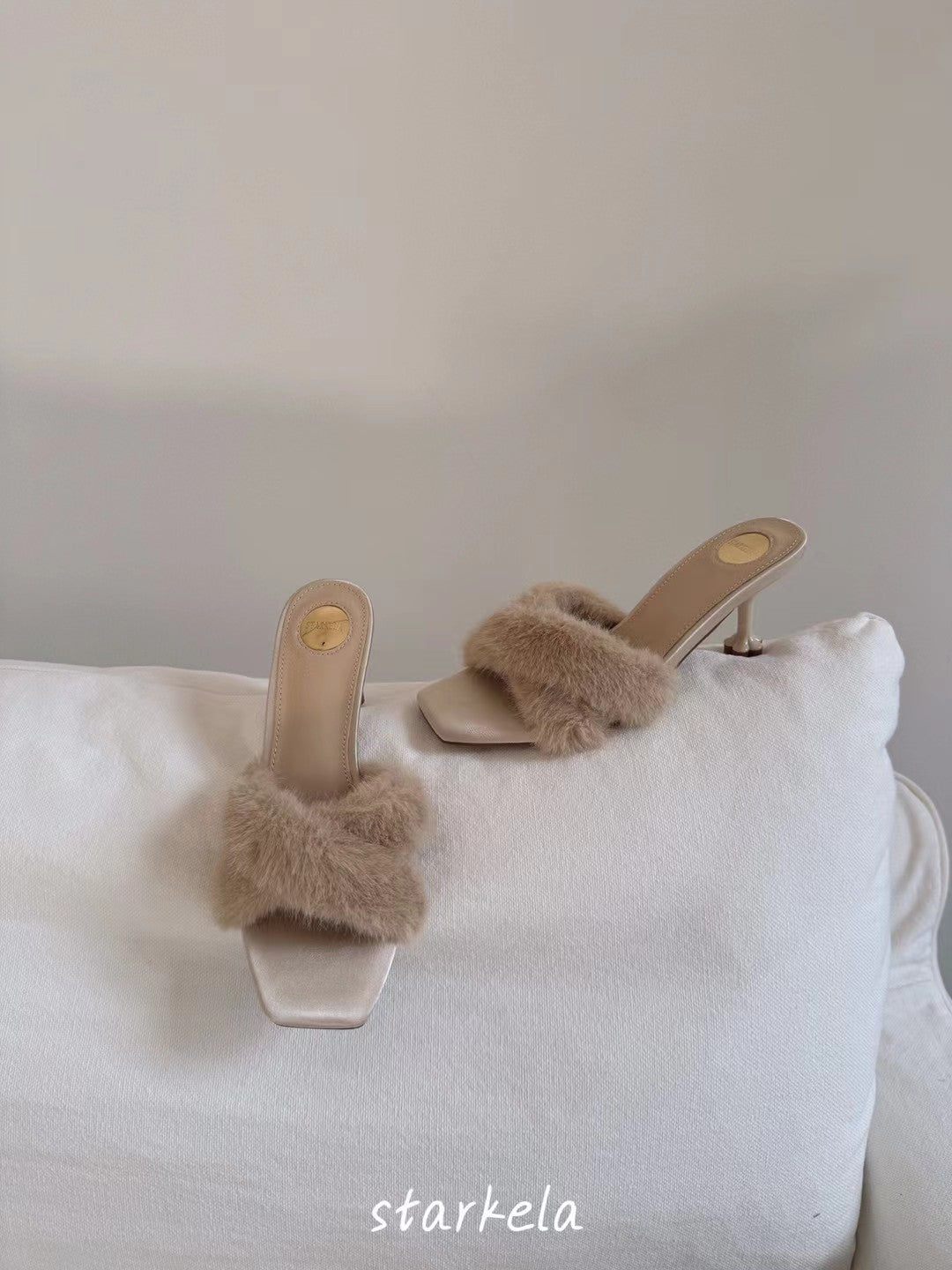 Autumn Fur Flower Heels