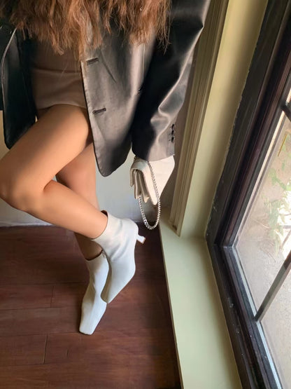 Square Toe Heeled Ankle Boots ST1828