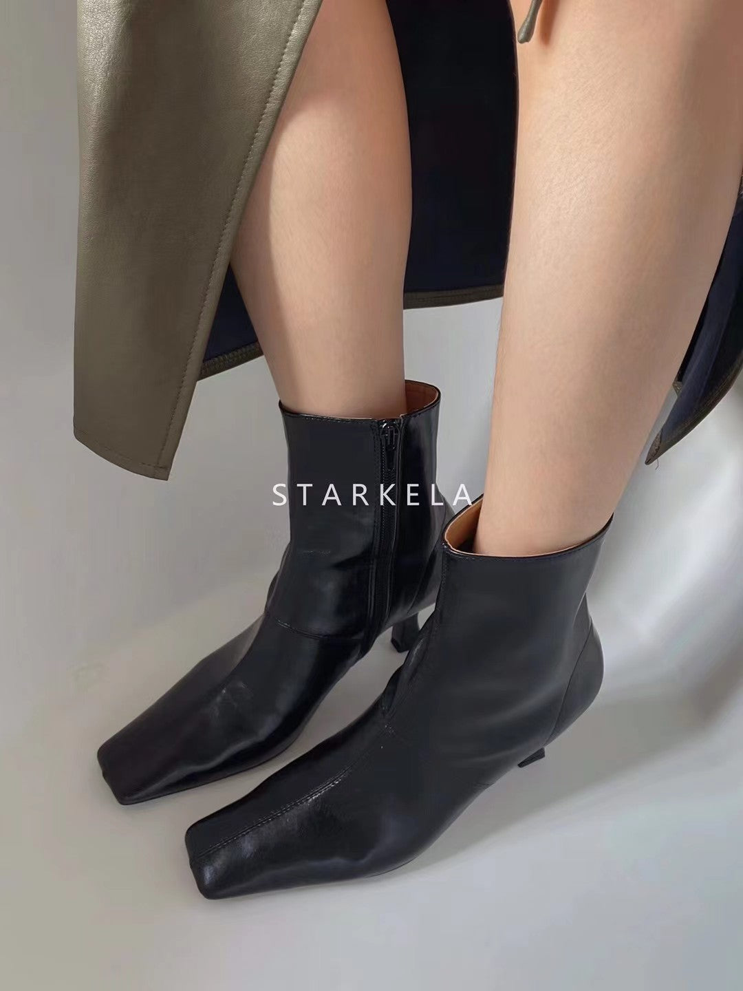 Square Toe Heeled Ankle Boots ST1828