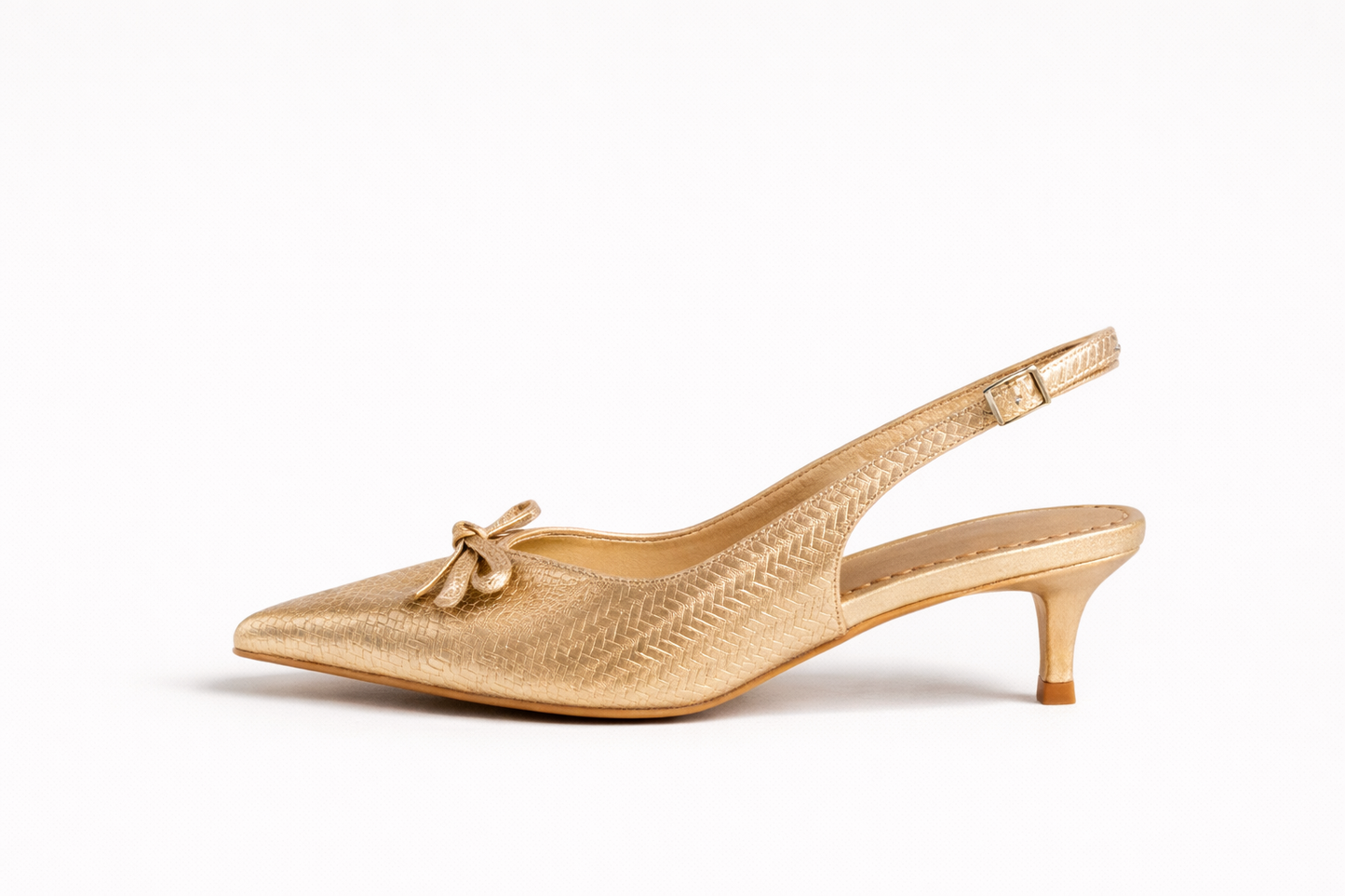 Spring Woven Bow Slingback Heels ST806