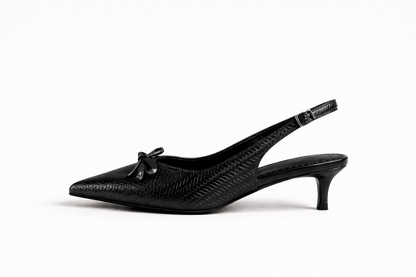Spring Woven Bow Slingback Heels ST806